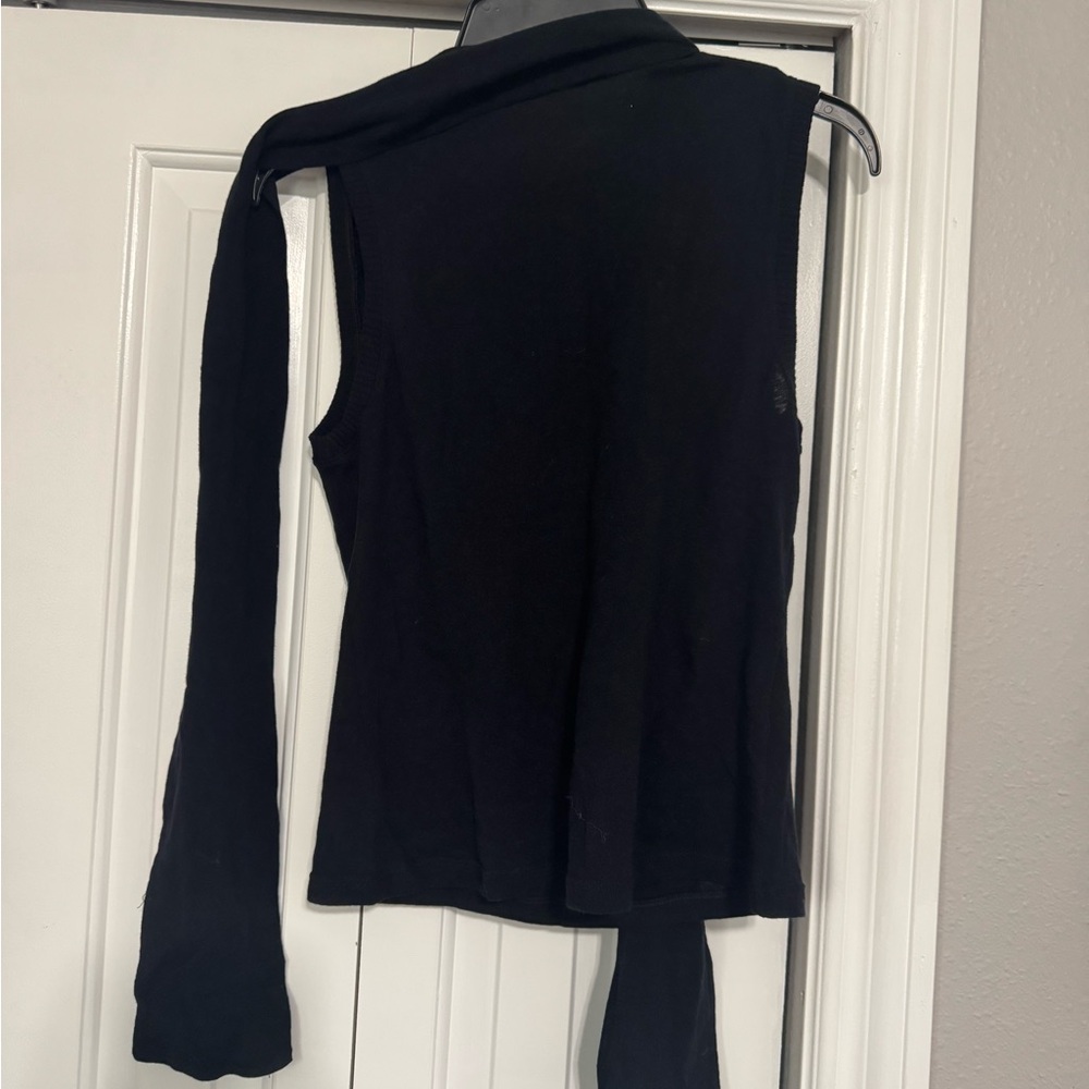 Enza Costa Black Sleeveless Scarf Sweater - Picture 4 of 6
